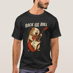 Camiseta Porquinho da Índia Tocando Violão Rock and Roll Am