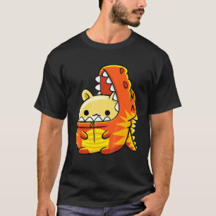 Camiseta Porquinho-da-índia Vestindo Rex Dinossauro Dourado