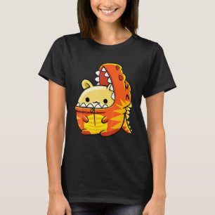 Camiseta Porquinho-da-índia Vestindo Rex Dinossauro Dourado