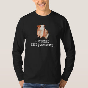 Camiseta Porquinho-da-índia Vivo Estranho Fingir Sua Morte