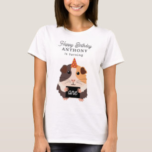 Camiseta Porquinhos-da-índia Engraçados Nome Idade Aniversá