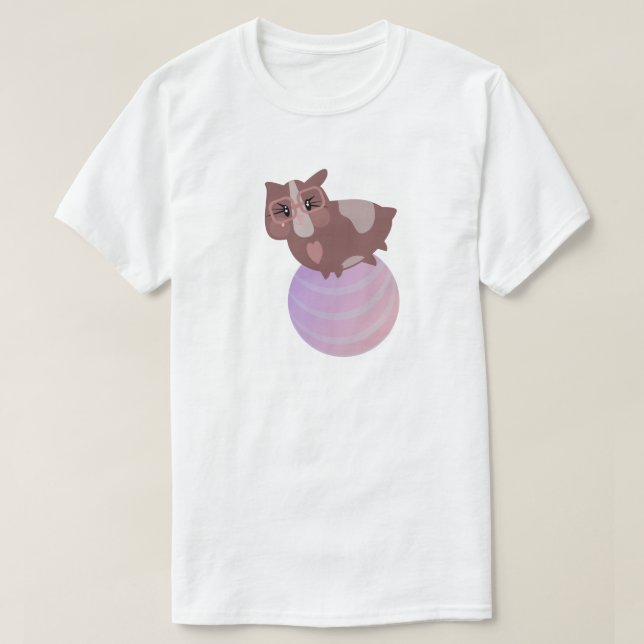 Camiseta Porquinhos-da-índia Fofos se Exercitando (Frente do Design)