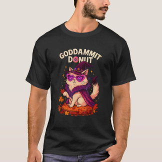 Camiseta Porra Donut Bruxa Diva Gato Divertido Halloween Pe