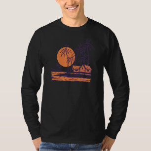 Camiseta Pôrs do sol De Vida Tropicais E Ondas Oceânicas Vi