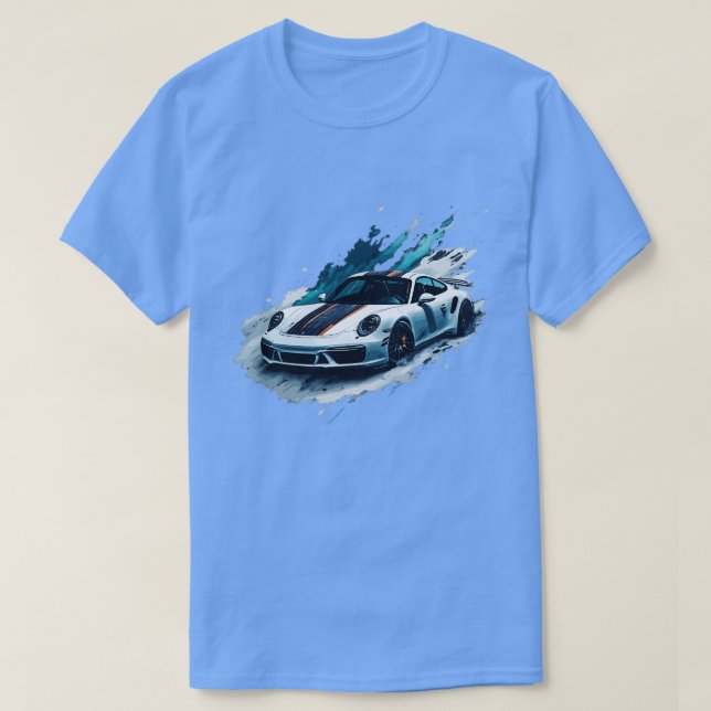 Camiseta Porsche branco 911 carrera 4S (Frente do Design)
