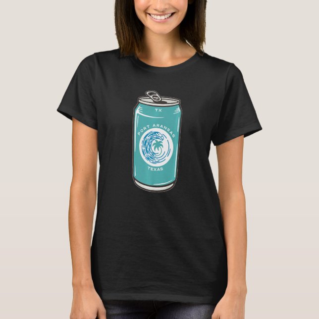 Camiseta Port ArKansas Texas Tx Beach Beer Soda Can Souveni (Frente)