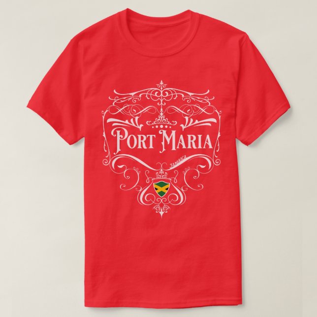 Camiseta Port Maria Vintage design 1 (Frente do Design)