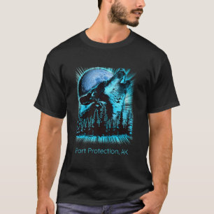Camiseta Port Protection Alasca Luar do Lobo da Floresta Na