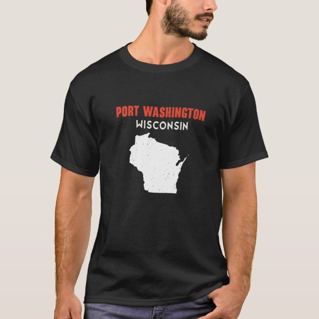 Camiseta Port Washington USA State America Travel Montanan  (Frente)
