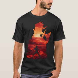Camiseta Porta Baldurs 3 - Illusão Negativa de Karlach