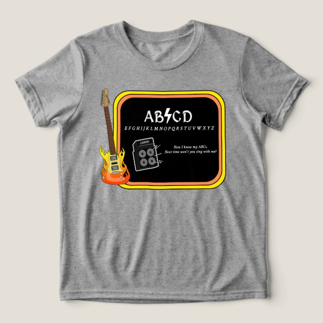 Camiseta Porta-camiseta AC/DC do alfabeto ABCD (Design frontal)