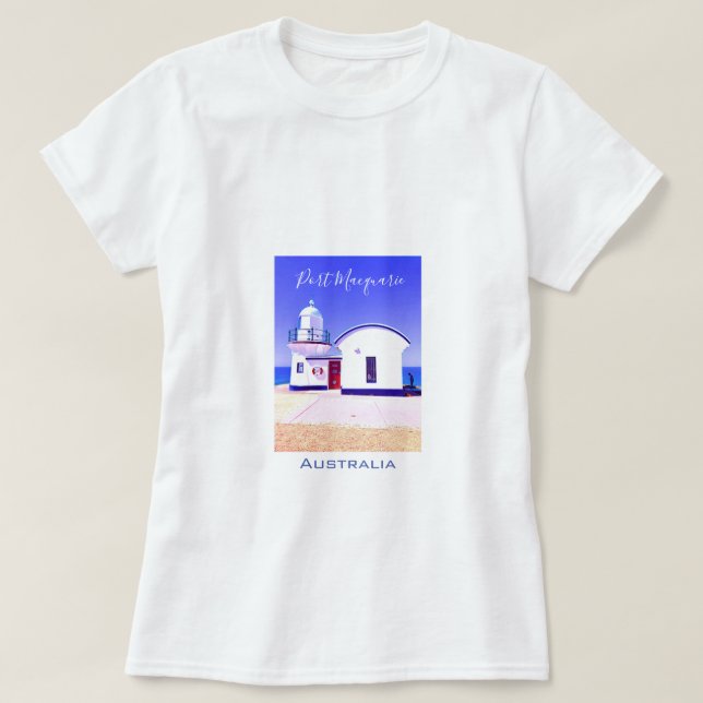 Camiseta Porta Macquarie, Austrália, um farol de ponto de a (Frente do Design)