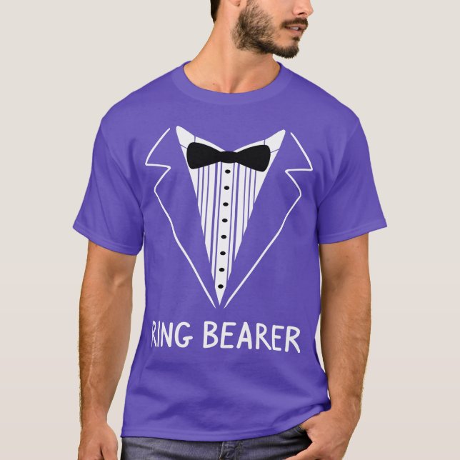 Camiseta Portador de Aliança de Casamento Tu Cerimônia de B (Frente)