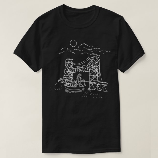 Camiseta Portage Lake Lift Bridge Keweenaw Peninsula  (Frente do Design)