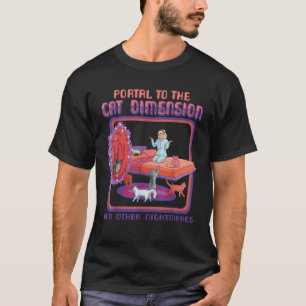 Camiseta Portal Para A Dimensão Do Gato Divertido Amante De