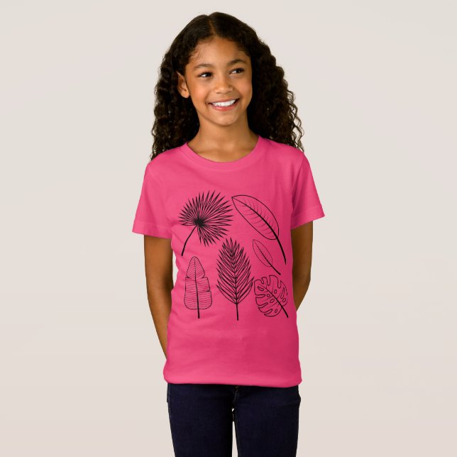 Camiseta Portas das flores desenhadas à mão Plantas Rosa Fl (Frente Completa)