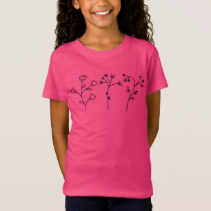 Camiseta Portas das Flores Manuscritas Pretas e Brancas