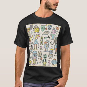 Camiseta Portas de Wacky: Conjunto de Caracteres de Vintage