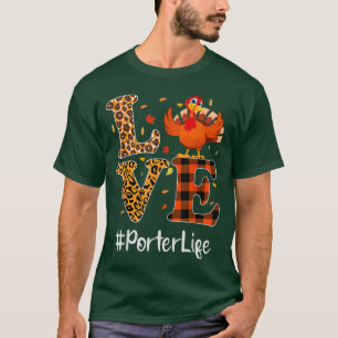 Camiseta Porter Life Amor Ação de Graças Leopardo Turquia A