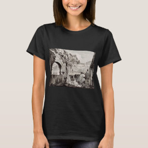 Camiseta Pórtico de Otávia Roma Arte Preto e Branco
