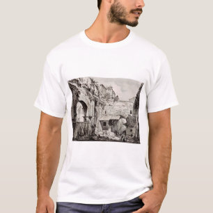 Camiseta Pórtico de Otávia Roma Arte Preto e Branco