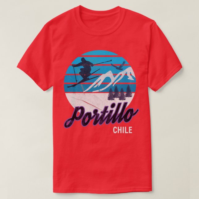 Camiseta Portillo Chile Ski Resort Snowboarding Winter Skii (Frente do Design)