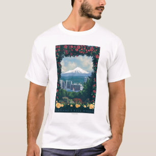 Camiseta Portland, cena do jardim de OregonRose