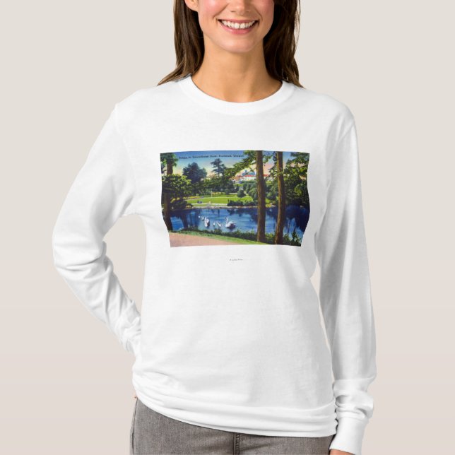 Camiseta Portland, cena do parque de OregonLaurelhurst (Frente)