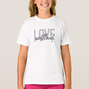 Camiseta Portland de amor moderno, simples, urbano e legal