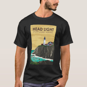 Camiseta Portland Head Light Maine Vintage Art