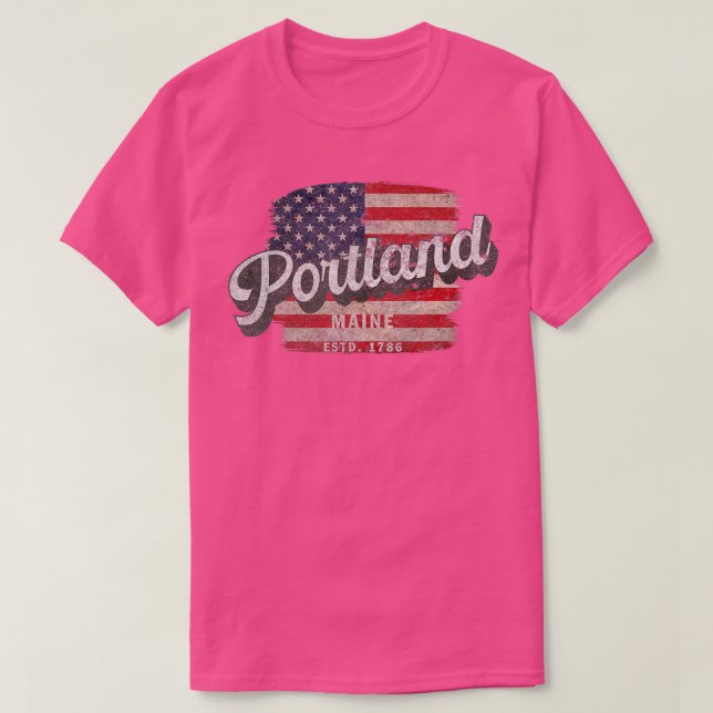 Camiseta Portland Maine Classic Grunge 1 (3) (Frente do Design)