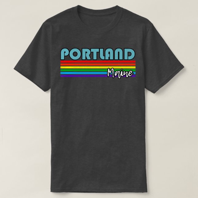 Camiseta Portland Maine Pride Portland Gift LGBT Sup (Frente do Design)