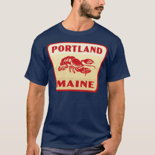Camiseta Portland Maine Retro Crachá Tan