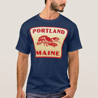 Camiseta Portland Maine Retro Crachá Tan