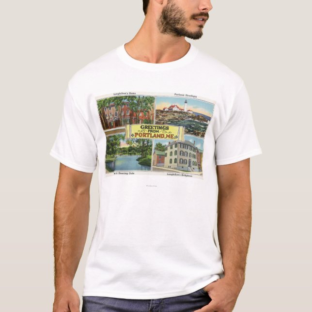 Camiseta Portland, MaineGreetings com de cénico (Frente)