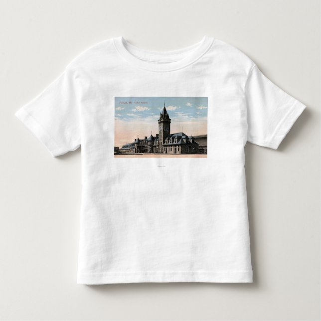 Camiseta Portland, opinião da estrada de ferro da estação (Frente)