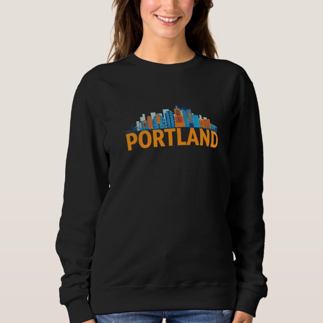 Camiseta Portland Oregon USA City Skyline Silhouette Outlin (Frente)