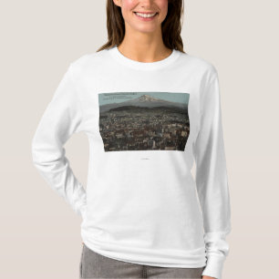 Camiseta Portland, Oregon - vista do centro com Mt