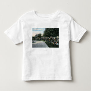 Camiseta Portland, OregonView de um jardim de rosas