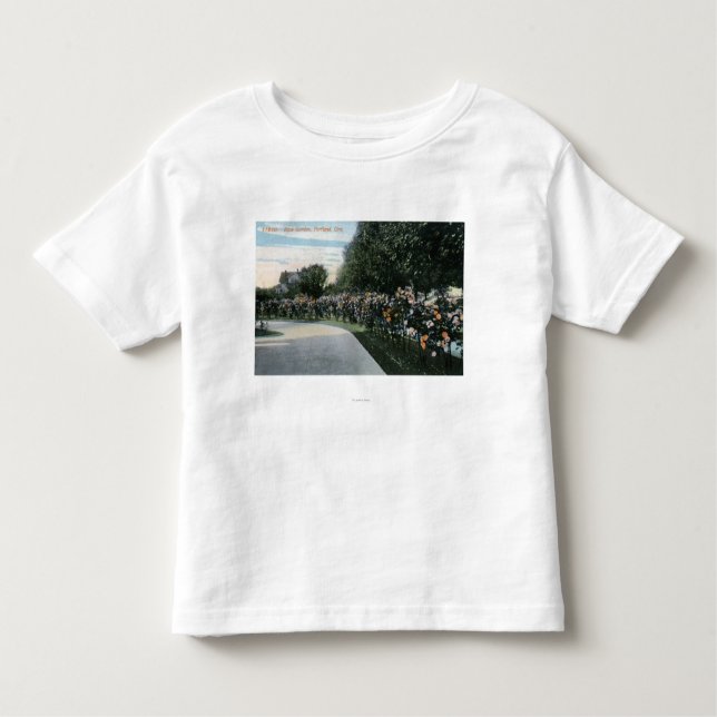 Camiseta Portland, OregonView de um jardim de rosas (Frente)