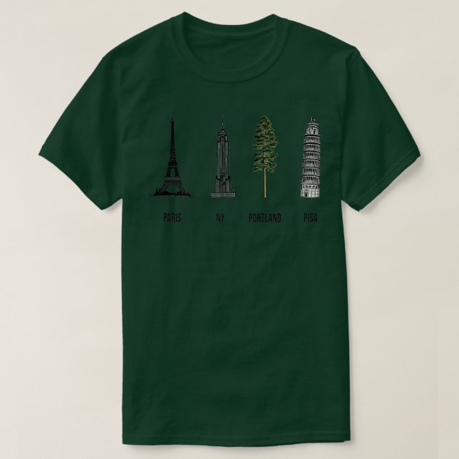 Camiseta Portland Wonders da Torre Amante Natural Mundial (Frente do Design)