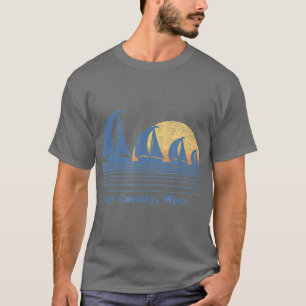 Camiseta Porto County WI Sailboat T Vintage 80s Sunset
