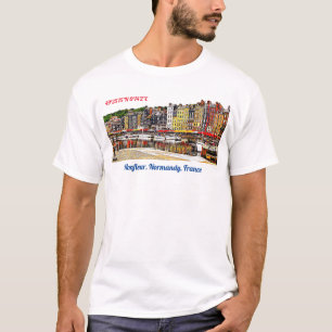 Camiseta Porto de Honfleur na Normandia, França.