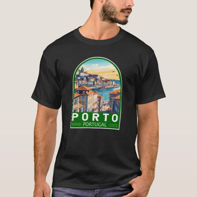 Camiseta Porto Portugal Viagem Art Emblem (Frente)