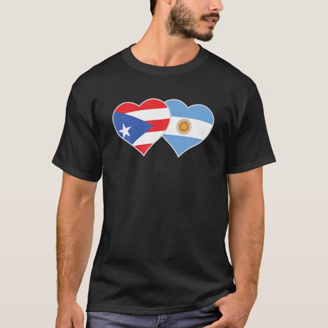 Camiseta Porto Rico Argentina Bandeira Porto Rico Argentina (Frente)