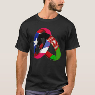Camiseta Porto Rico Bandeira Afeganistão Cresceu Casamento 