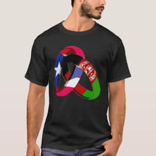 Camiseta Porto Rico Bandeira Afeganistão Cresceu Casamento 