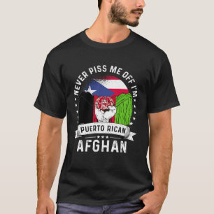 Camiseta Porto Rico Bandeira Afeganistão Cresceu Orgulho Hu
