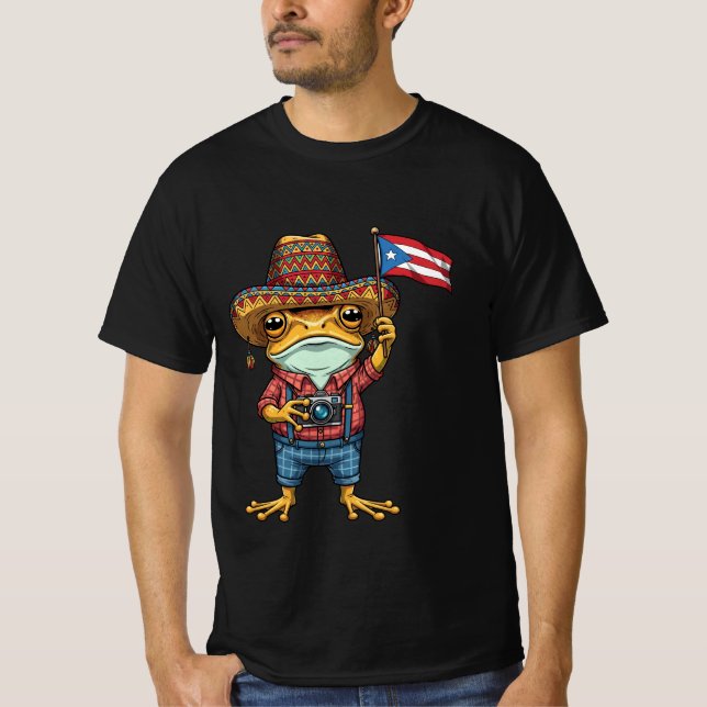 Camiseta Porto Rico Bandeira Herança Hispânica Mês Boricua (Frente)