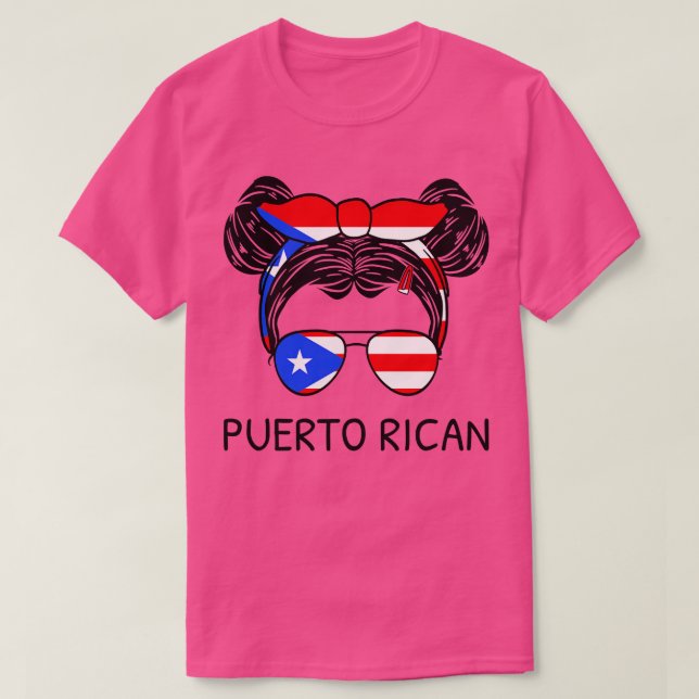 Camiseta Porto Rico Bandeira Porto-Riquenho Garota Com Arma (Frente do Design)